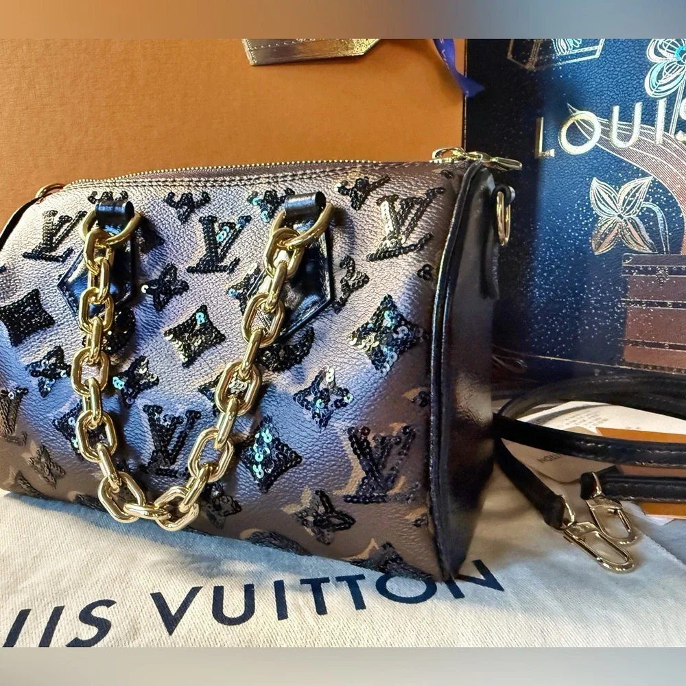 NWT Louis Vuitton Speedy Sequins Bandouliere 20 Ski Collection Limited Edition - Picture 5 of 17